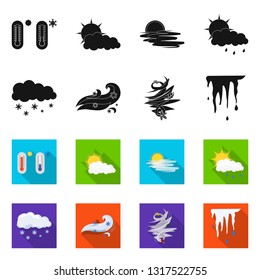 Vector design of weather and climate symbol. Set of weather and cloud stock symbol for web.