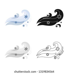 Vector design of weather and climate symbol. Collection of weather and cloud stock vector illustration.
