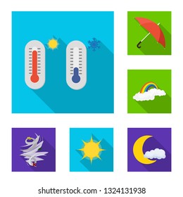 Vector design of weather and climate symbol. Collection of weather and cloud vector icon for stock.