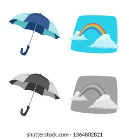 Vector design of weather and climate symbol. Set of weather and cloud stock symbol for web.