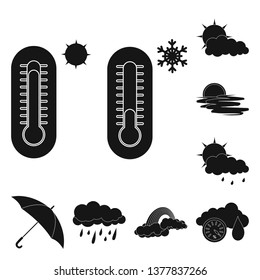 Vector design of weather and climate symbol. Set of weather and cloud stock symbol for web.