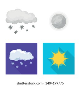 Vector design of weather and climate symbol. Set of weather and cloud stock vector illustration.