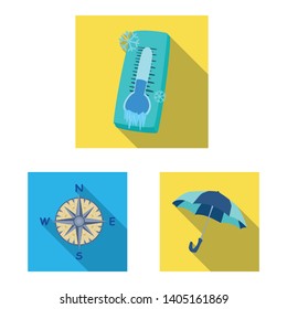 Vector design of weather and climate symbol. Set of weather and cloud stock vector illustration.