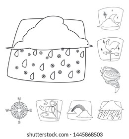 Vector design of weather and climate symbol. Set of weather and cloud stock symbol for web.
