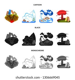 Vector design of weather and distress icon. Collection of weather and crash stock vector illustration.
