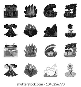 Vector design of weather and distress icon. Collection of weather and crash vector icon for stock.