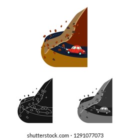 Vector design of weather and distress logo. Collection of weather and crash vector icon for stock.