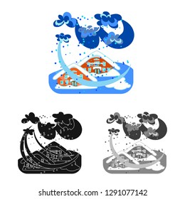 Vector design of weather and distress logo. Collection of weather and crash stock vector illustration.