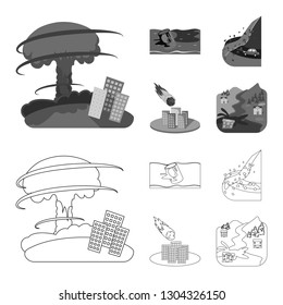 Vector design of weather and distress logo. Collection of weather and crash stock vector illustration.
