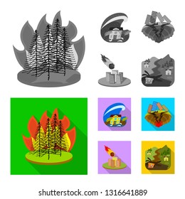 Vector design of weather and distress logo. Collection of weather and crash stock vector illustration.