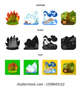 Vector design of weather and distress logo. Collection of weather and crash stock vector illustration.