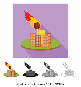 Vector design of weather and distress sign. Set of weather and crash vector icon for stock.