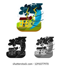 Vector design of weather and distress symbol. Set of weather and crash stock symbol for web.