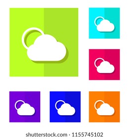 vector design of weather flat icon button with color choice