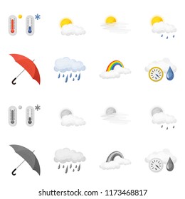 Vector design of weather and weather logo. Collection of weather and application vector icon for stock.