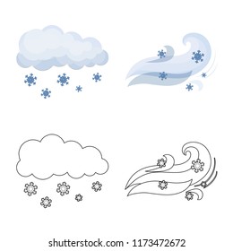 Vector design of weather and weather logo. Collection of weather and application stock vector illustration.