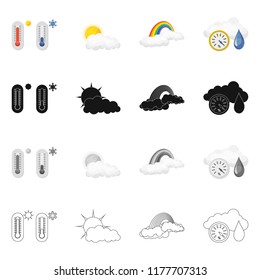 Vector design of weather and weather logo. Collection of weather and application vector icon for stock.
