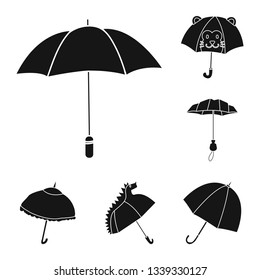 Vector design of weather and rainy logo. Collection of weather and rain stock symbol for web.