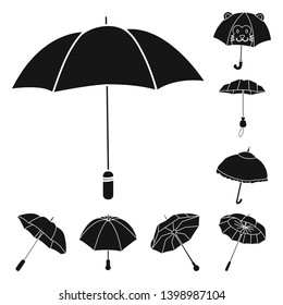 Vector design of weather and rainy logo. Collection of weather and rain stock vector illustration.