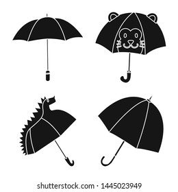 Vector design of weather and rainy sign. Collection of weather and rain vector icon for stock.