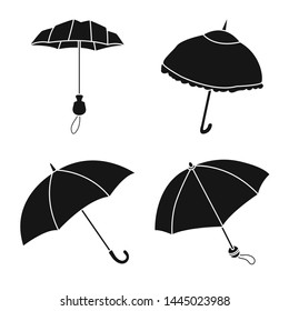 Vector design of weather and rainy sign. Set of weather and rain stock vector illustration.