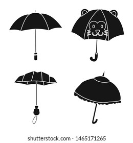 Vector design of weather and rainy sign. Set of weather and rain stock symbol for web.