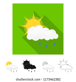 Vector design of weather and weather sign. Set of weather and application vector icon for stock.