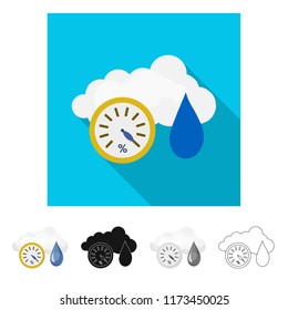 Vector design of weather and weather symbol. Collection of weather and application stock vector illustration.