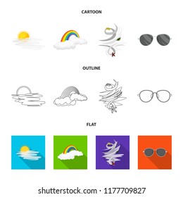 Vector design of weather and weather symbol. Set of weather and application stock symbol for web.