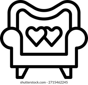 Vector Design Wedding Chair Icon Style