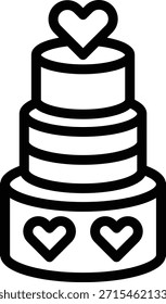 Diseño de Vector Boda Cupcake Icon Style