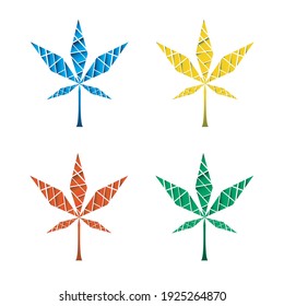 Las hojas de color de la planta de maleza en un vector de forma incluyen sombra oscura informar al logo