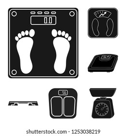 Vector design of weight and lab sign. Set of weight and kitchen vector icon for stock.