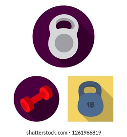 Vector design of weight and lifting icon. Collection of weight and exercise stock vector illustration.