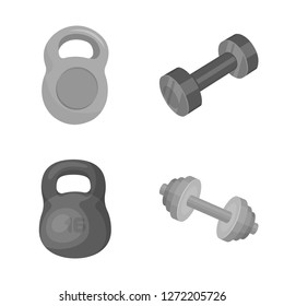Vector design of weight and lifting logo. Set of weight and exercise stock vector illustration.