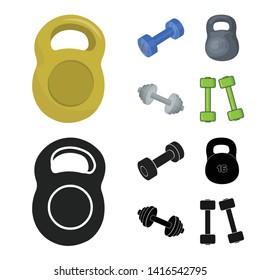 Vector design of weight and lifting symbol. Collection of weight and exercise vector icon for stock.