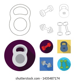 Vector design of weight and lifting symbol. Collection of weight and exercise stock symbol for web.