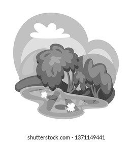 Vector design of wetland and grass icon. Collection of wetland and green stock vector illustration.