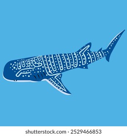 Vector design of whale shark with abstrack and unique pattern on the body
