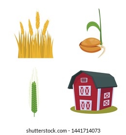 Vector design of wheat and corn icon. Collection of wheat and harvest stock symbol for web.
