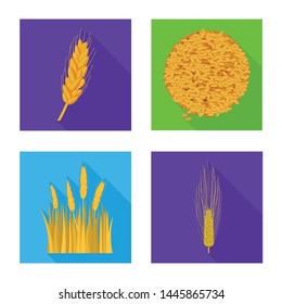 Vector design of wheat and corn logo. Collection of wheat and harvest vector icon for stock.