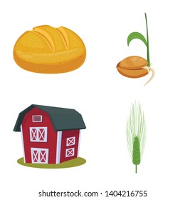 Vector design of wheat and corn symbol. Set of wheat and harvest stock symbol for web.