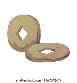 Vector design of wheel and prehistoric logo. Collection of wheel and tools vector icon for stock.