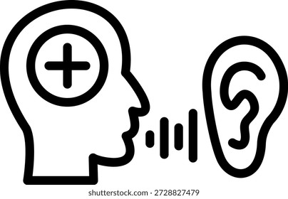 Diseño de Vector Whispering Aid Icon Style