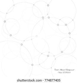 Vector design white abstract circles with line elements template. Frame of circle use to website or business. Big circles background.