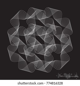 Vector design white abstract shape with line elements template. Frame of circle use to website or business. Big circles background.