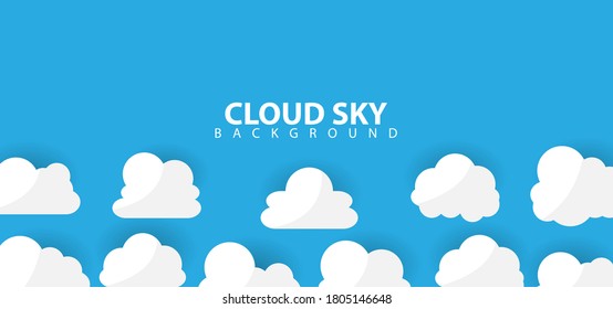 Vector design white clouds on blue background