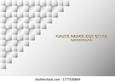 Vector design of white elegant paper cut style background 