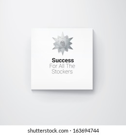 Vector design. White minimalistic  edition of a 3d abstract geometric artistic contemporary picture frame with shiny bright colors for web, brochure print or for universal use