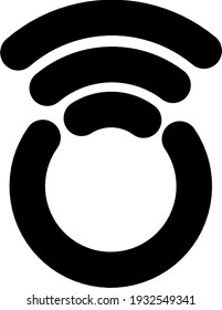 Vector design with wifi network theme, circles and curvy lines.